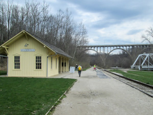 Brecksville RR Station is painted yellow to signify it is a modern depot. The original ones are red.