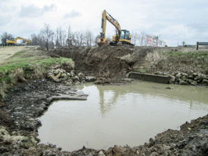Pool of canal water at Rt. 66 construction site
